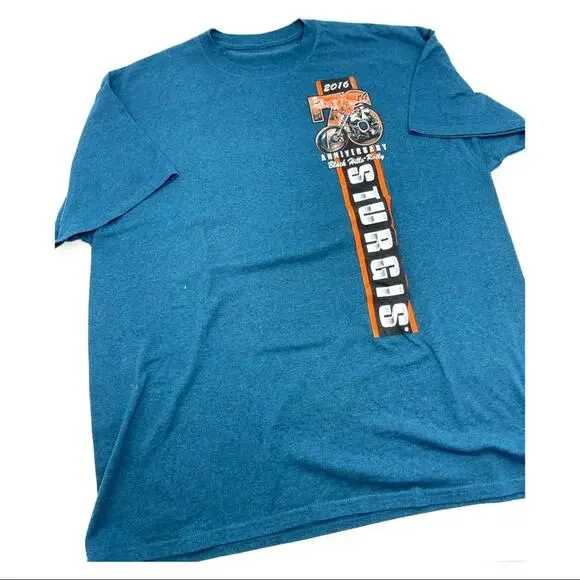STURGIS 2016 76th anniversary biker's event Black Hills Rally men's t-shirt M - Picture 8 of 9
